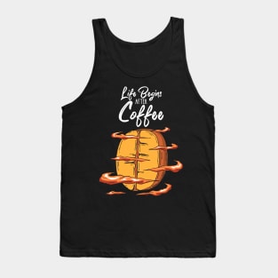 Life begins after coffee Tank Top